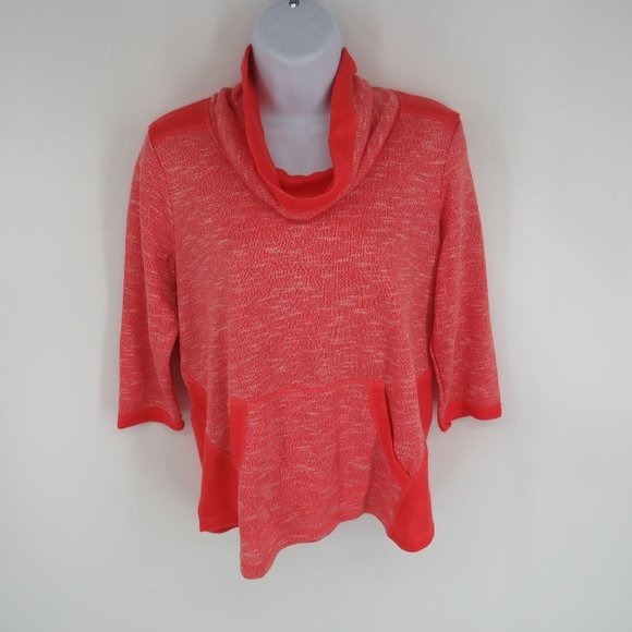 Ruby Rd Womens Marled Knit Coral Top Petite Small NWT $59 - Picture 1 of 4